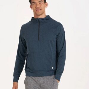 VUORI Men’s Ponto Performance Half Zip Hoodie Pull Over -Indigo Heather XL